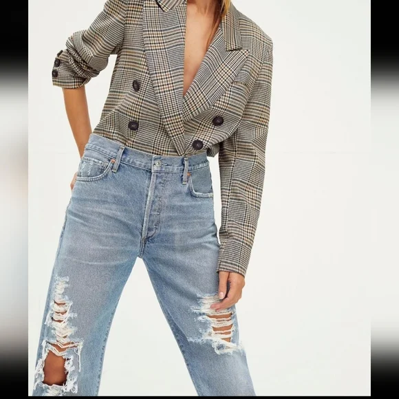 COH Citizens Of Humanity Emery Long Mid Rise Relaxed Straight Jeans Size 23 - Picture 6 of 16